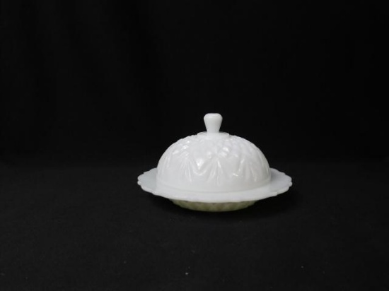 Milk Glass Cheese Dish