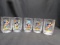 Lot of 5 Square Walt Disney World Glasses