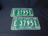 Lot of 2 South Carolina Car Tags 