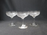 Lot of 3 Wine Glasses