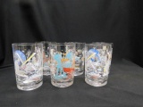 Lot of 6 Walt Disney World Glasses Round