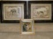 Framed Zebra Print, Elephant Print and Framed Lion Photo