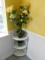 Corner Plastic Shelf w/Plant and Pot for Plant