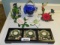 1 Lot of Decorative Items - Roses, Tulip, Dolphins, Glass Basket