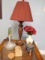 1 Lot of Glassware, Coasters, Lamp and Lava Lamp