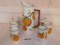 Orange Juice Pitcher and 6 Glasses. Tapcoware