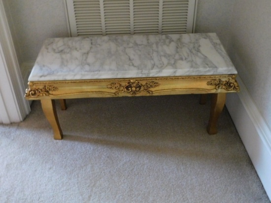 Gold Framed Stand w/Marble Top (Top Made in Italy)
