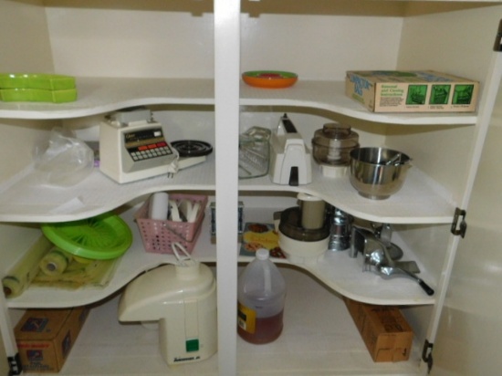 All Items On Desk and in Pantry Cabinets in Kitchen Only