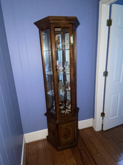 Lighted Curio Cabinet w/Glass Shelves
