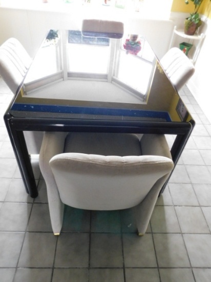 Black Dining Table w/4 Chairs (w/Casters)