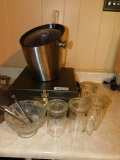 Drink Mixing Set, Ice Bucket, Tongs and Mugs