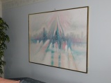 Large Framed Canvas Painting by Ferrante