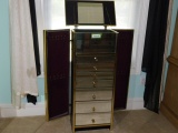 7 Drawer Mirrored Jewelry Cabinet