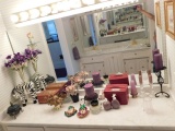1 Lot- Jewelry Box, Make-Up Case, Candle Holders, Etc.