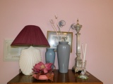 2 Candle Holders, Tall Lamp, Shell Lamp and Flower Pot