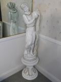 Woman w/Water Statue on Pedestal that is 55