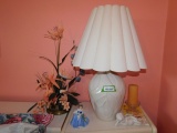 Lamp, Clock, Framed Print, Flower, Candle and Figurines