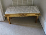 Gold Framed Stand w/Marble Top (Top Made in Italy)