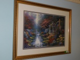 Gold Framed Stream/Gazebo Print and Peddle Car Print