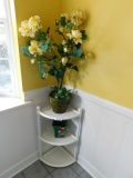 Corner Plastic Shelf w/Plant and Pot for Plant