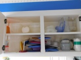 All Items in Top Cabinets in Kitchen Over Bar, Sink & Stove