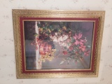 Framed Cherub Print  w/Ornate Gold Frame