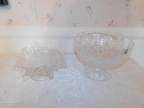 Crystal Fruit Bowl and Fluted Glass Candy Dish