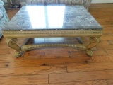 Large Base Coffee Table w/Marble Style Top