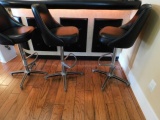 4 Black Vinyl Bar Stools