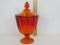 Amberina Glass Candy Jar