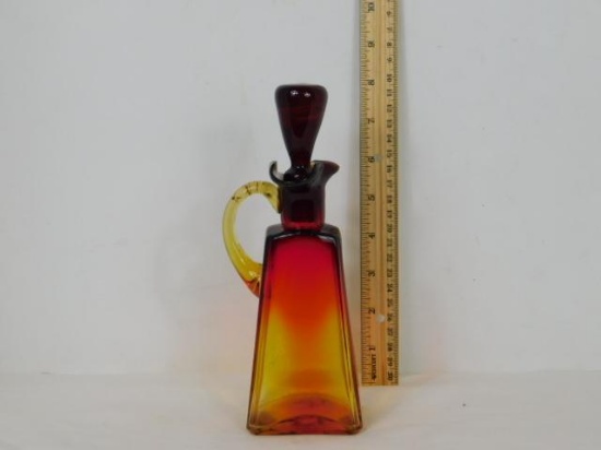 Amberina Glass Oil or Vinegar Bottle