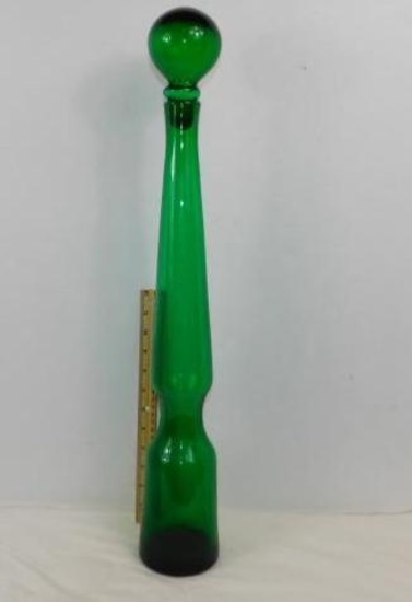 Tall Green Vase with Top