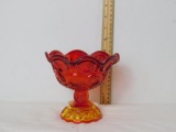 Amberina Glass Candy Dish