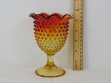 Amberina Glass Hobnail Goblet Like Glass