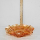 Carnival Glass Fluted Edge Bowl