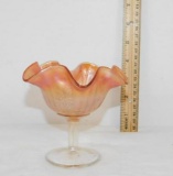 Carnival Glass Fluted Edge Goblet