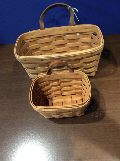 Lot of 2 Longaberger Key Baskets