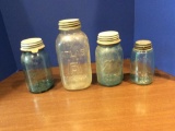 Lot of 4 Antique Canning Jars