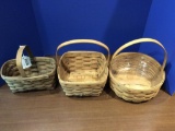Lot of 3 Longaberger Baskets