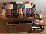 Large Lot of VHS Tapes & VHS Rewinder