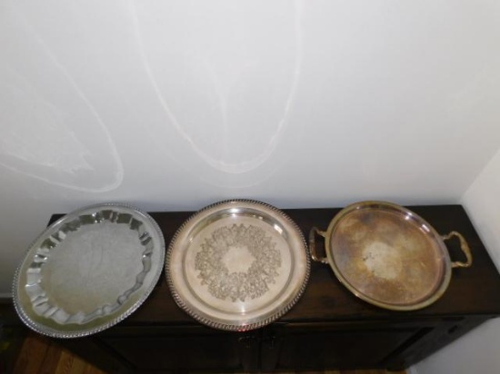 Lot of 3 Serving Trays