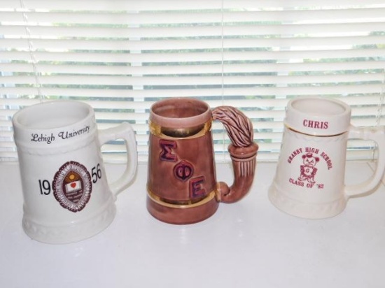 Lot of 3 Beer Steins & 3 Collectibles