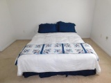 Full/Queen Box spring and Mattress w Comforter Set, Bed Skirt, Etc.