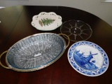 Lot of Misc. Items, Cake Plate, Serving Dish, Etc.