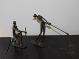 2 Iron Golfing Statues