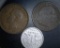 World Coins 1 Franc 1944, Penny 1938, 2 Centimes 1881