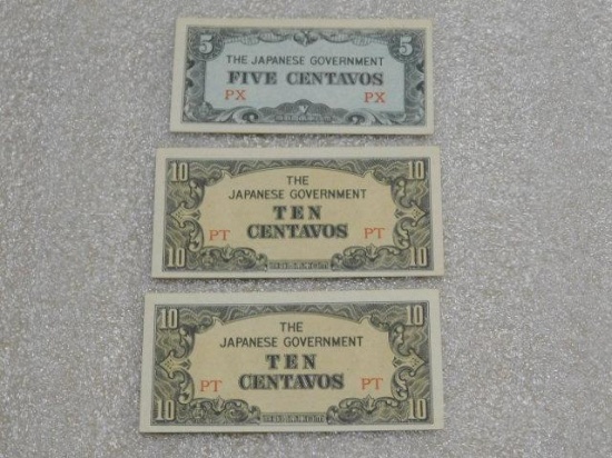Lot of 3 Japanese Government Forgein Currency