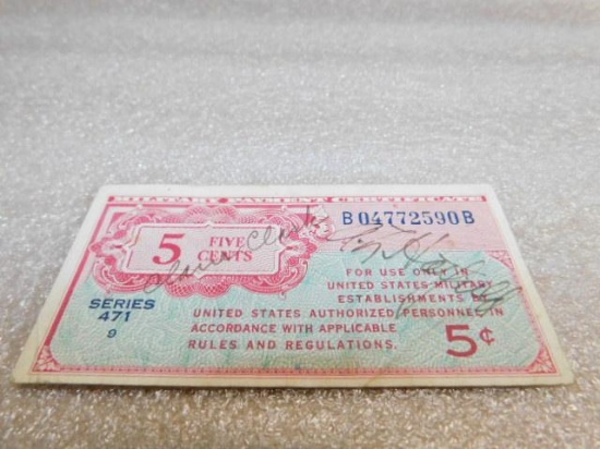 Military Payment Certificate Five Cents