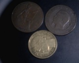 World Coins Two Francs 1941, Penny 1919, Penny IS WORN