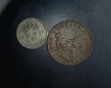 World Coins One Centavo, Fripinas 1944, 25 ORE Sverige 1914